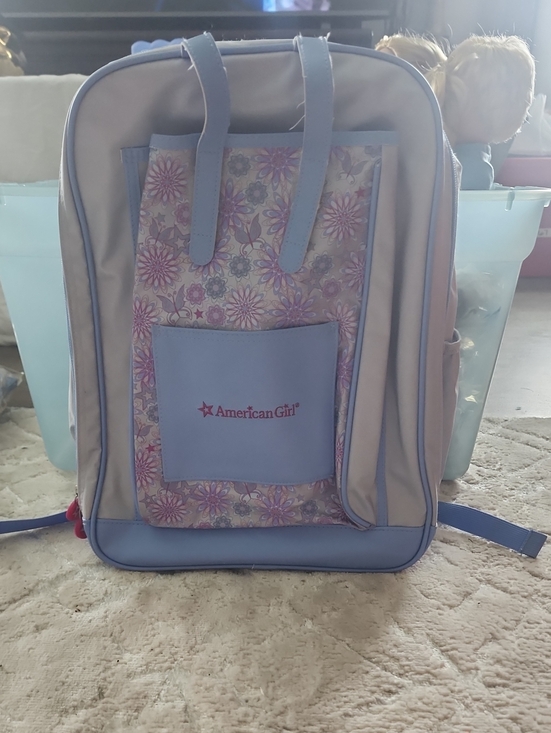 American Girl Handbags - American Girl Pastel Floral Backpack in Lavender and Pink